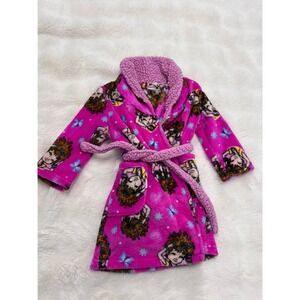 Disney Junior Fancy Nancy Girls Pink Fleece Robe Sherpa Collar Size 3t